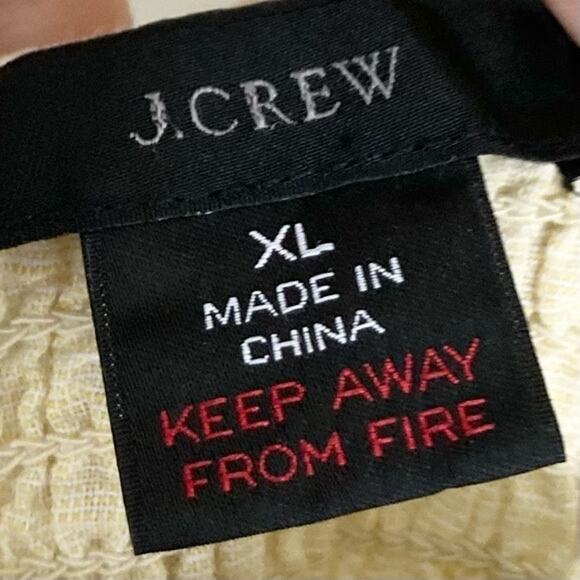 NWOT J CREW Dress XL Linen-Cotton Cream Fit&Flare Smocked Pleated Midi Straps - Picture 3 of 5